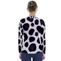 Leoperd-white-black Background V-Neck Long Sleeve Top View2