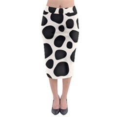 Leoperd-white-black Background Midi Pencil Skirt by nate14shop