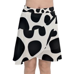 Leoperd-white-black Background Chiffon Wrap Front Skirt by nate14shop