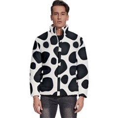 Leoperd-white-black Background Men s Puffer Bubble Jacket Coat by nate14shop