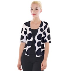 Leoperd-white-black Background Cropped Button Cardigan by nate14shop