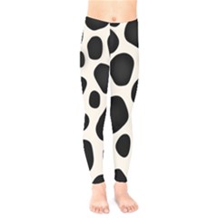 Leoperd-white-black Background Kids  Leggings by nate14shop