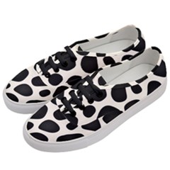 Leoperd-white-black Background Women s Classic Low Top Sneakers by nate14shop