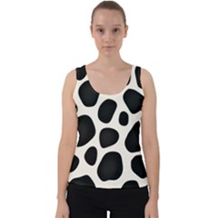 Leoperd-white-black Background Velvet Tank Top by nate14shop