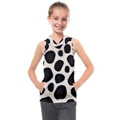 Leoperd-white-black Background Kids  Sleeveless Hoodie by nate14shop