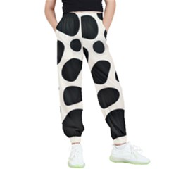 Leoperd-white-black Background Kids  Elastic Waist Pants by nate14shop