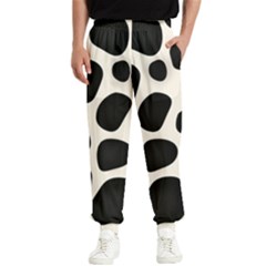 Leoperd-white-black Background Men s Elastic Waist Pants by nate14shop