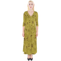 Internet-wifi Quarter Sleeve Wrap Maxi Dress by nate14shop