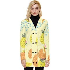 Graphic-fruit Button Up Hooded Coat 