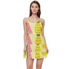 Graphic-fruit Short Frill Dress