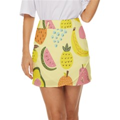 Graphic-fruit Mini Front Wrap Skirt