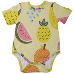 Graphic-fruit Baby Short Sleeve Onesie Bodysuit