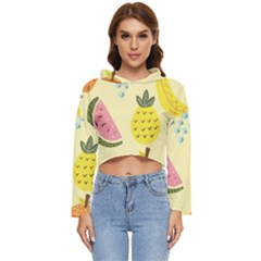 Graphic-fruit Women s Lightweight Cropped Hoodie