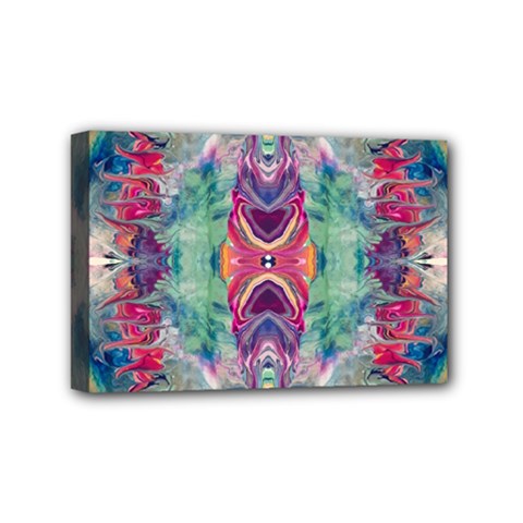 Painted Flames Symmetry Iv Mini Canvas 6  X 4  (stretched) by kaleidomarblingart