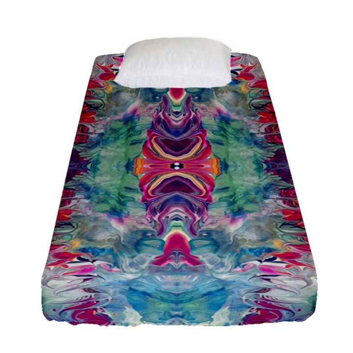 Painted flames symmetry IV Fitted Sheet (Single Size)