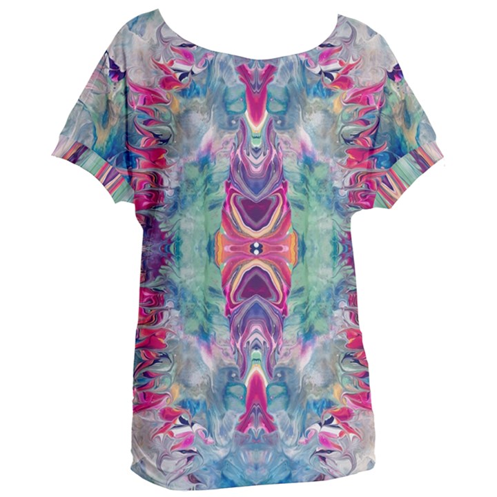 Painted flames symmetry IV Women s Oversized Tee