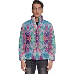 Painted Flames Symmetry Iv Men s Puffer Bubble Jacket Coat