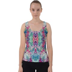 Painted Flames Symmetry Iv Velvet Tank Top by kaleidomarblingart