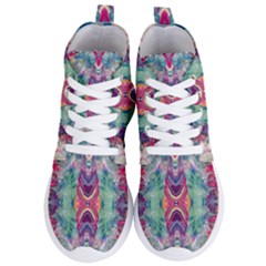 Painted Flames Symmetry Iv Women s Lightweight High Top Sneakers by kaleidomarblingart