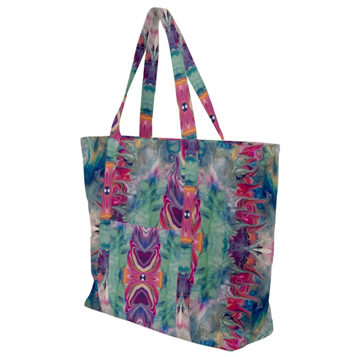 Painted flames symmetry IV Zip Up Canvas Bag