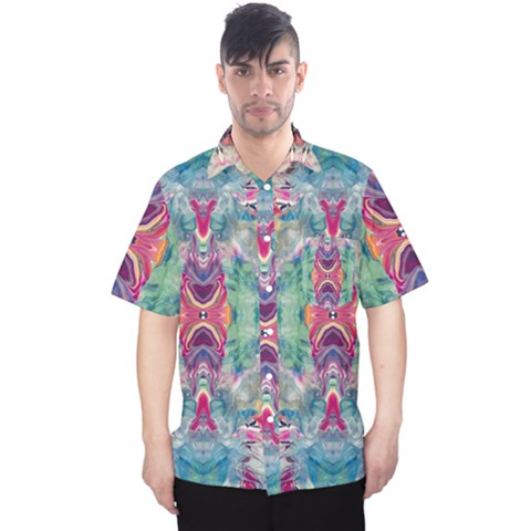 Painted Flames Symmetry Iv Men s Hawaii Shirt by kaleidomarblingart