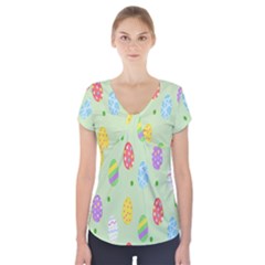 Eggs Short Sleeve Front Detail Top by nate14shop