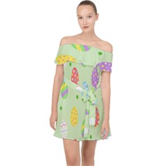 Eggs Off Shoulder Chiffon Dress by nate14shop