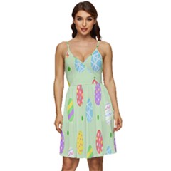 Eggs V-neck Pocket Summer Dress 