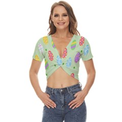 Eggs Twist Front Crop Top