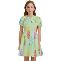 Eggs Kids  Bow Tie Puff Sleeve Dress