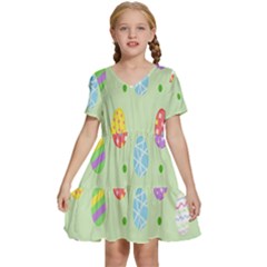 Eggs Kids  Short Sleeve Tiered Mini Dress