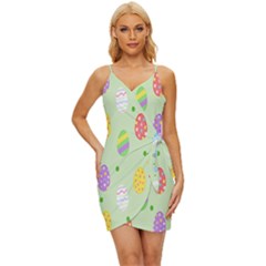 Eggs Wrap Tie Front Dress