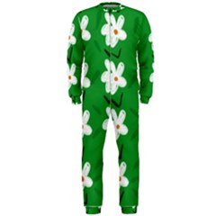 Flowers-green-white Onepiece Jumpsuit (men) by nate14shop