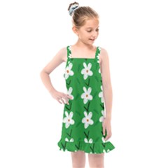 Flowers-green-white Kids  Overall Dress by nate14shop