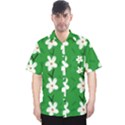 Flowers-green-white Men s Hawaii Shirt View1