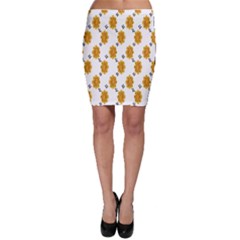 Flowers-gold-white Bodycon Skirt by nate14shop