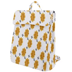 Flowers-gold-white Flap Top Backpack by nate14shop