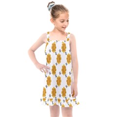 Flowers-gold-white Kids  Overall Dress by nate14shop