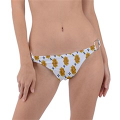 Flowers-gold-white Ring Detail Bikini Bottom