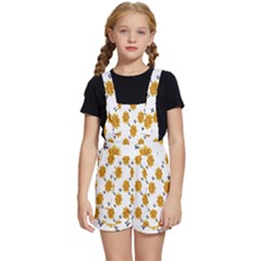 Flowers-gold-white Kids  Short Overalls