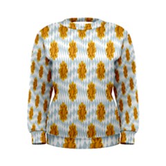 Flowers-gold-blue Women s Sweatshirt by nate14shop