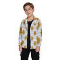 Flowers-gold-blue Kids  Windbreaker View2