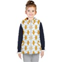 Flowers-gold-blue Kids  Hooded Puffer Vest View1