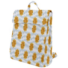 Flowers-gold-blue Flap Top Backpack by nate14shop