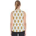 Flowers-gold-blue Mock Neck Shell Top View2