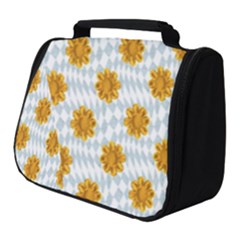 Flowers-gold-blue Full Print Travel Pouch (small) by nate14shop