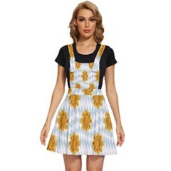 Flowers-gold-blue Apron Dress