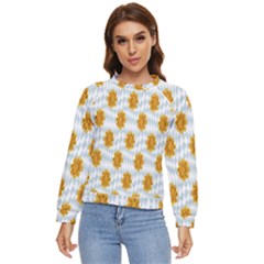 Flowers-gold-blue Women s Long Sleeve Raglan Tee