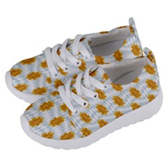 Flowers-gold-blue Kids  Lightweight Sports Shoes by nate14shop