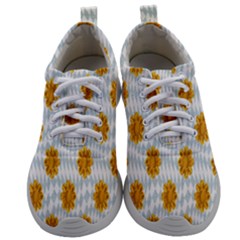 Flowers-gold-blue Mens Athletic Shoes by nate14shop